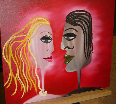 Interracial Love Custom Painting