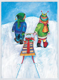 Sled of Books Holiday Cards