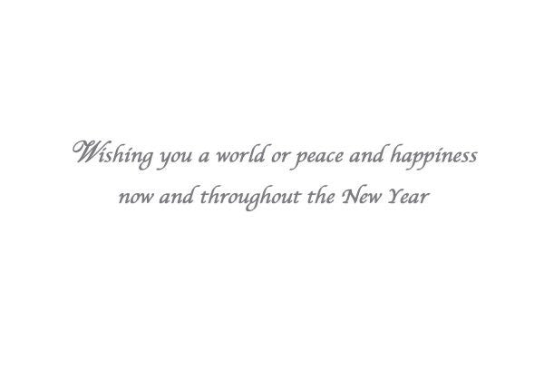 Inside text: Wishing you a world of peace and happiness now and throughout the New Year