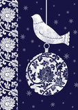 Classic artwork combines with contemporary imaging to create a unique, sophisticated holiday cards