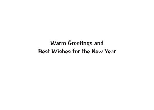 Inside text:ﾠ Warm Greetings and Best Wishes for the New Year