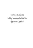 Inside text:ﾠ Wishing you a joyous holiday season and a New Year of peace and goodwill