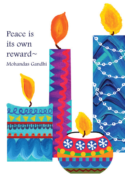 Contemporary Candles of Peace Holiday Cards